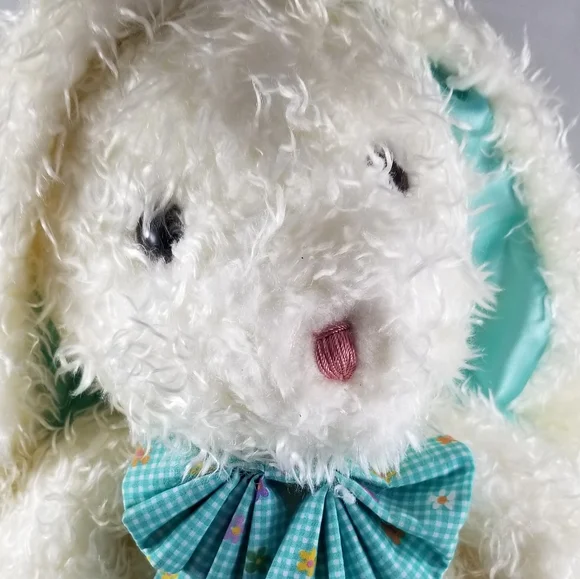 Commonwealth White Bunny Long Floppy Ears Plush Stuffed Animal Easter Bow 20" - Picture 5 of 13
